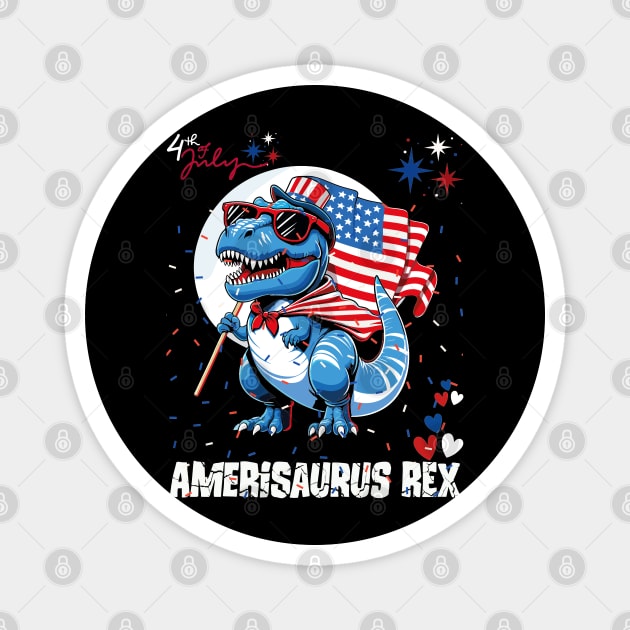 Amerisaurus 4th of July Magnet by JessArty